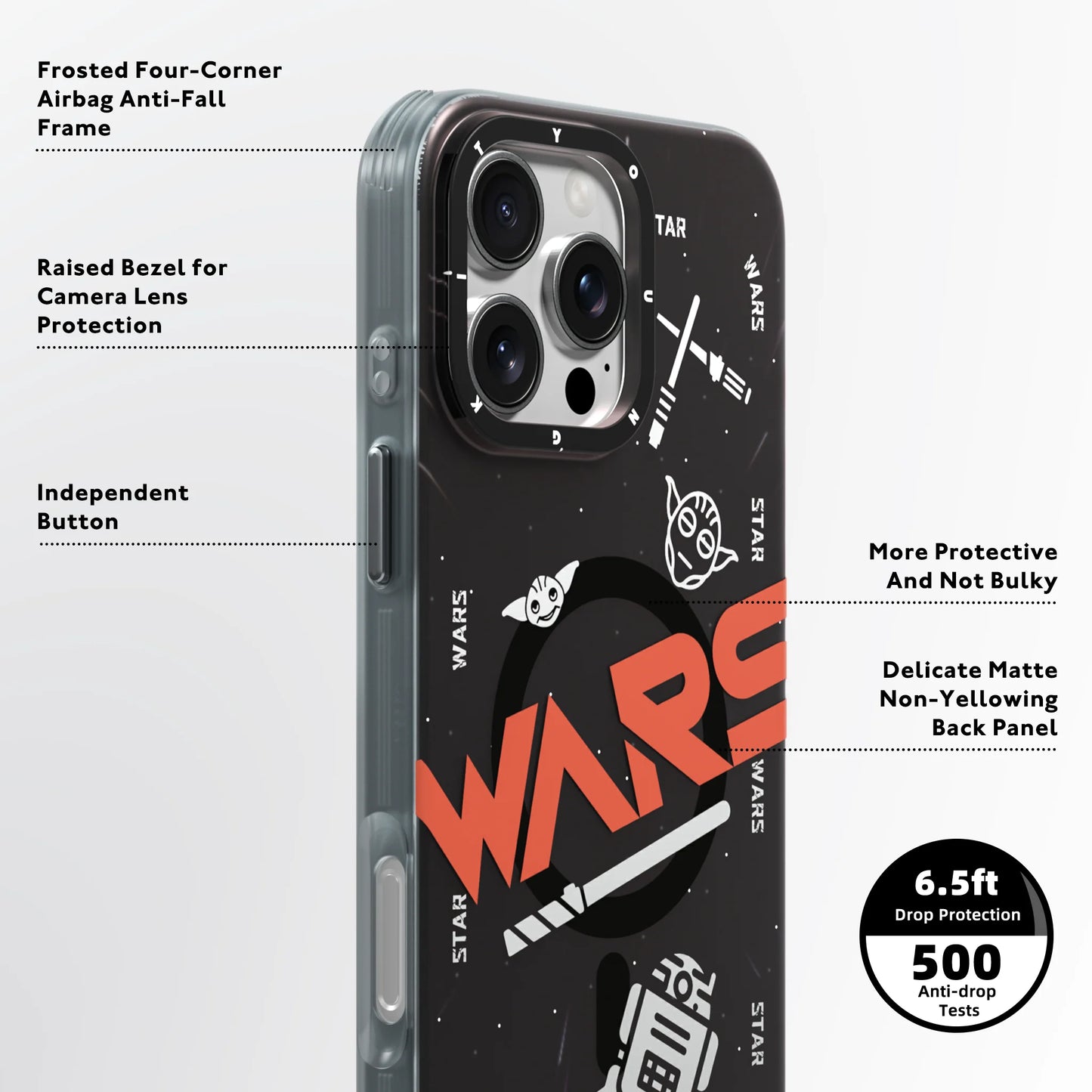 YoungKit Star Wars Themed Cover for iPhone 16 Pro Max (MagSafe, Black)