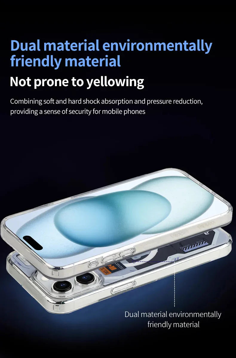 Spigen Ultra Hybrid Magfit Back Cover Case Compatible With iPhone 15 (Tpu + Poly Carbonate|Zero One), White