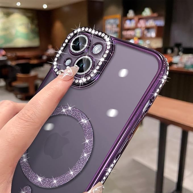 Diamond MG Case for iPhone 15 (Purple)