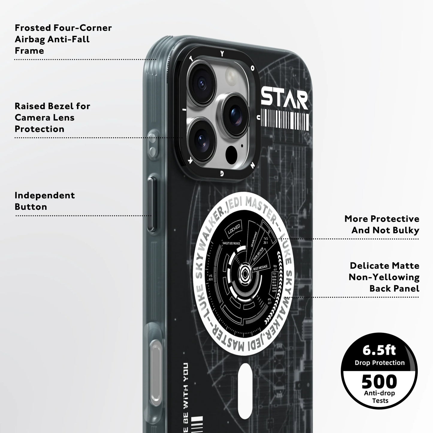 YoungKit Star Wars Themed Cover for iPhone 16 Pro Max (MagSafe, Black)