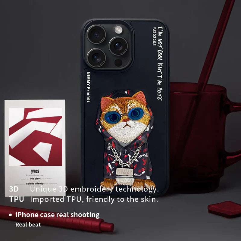 Case Chow's Animal Jacket Series Cat Case for iPhone 15 Pro Max (Black)