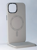 ARMMAX Premium Leatherette cover for iPhone 15 Pro Max (Grey)