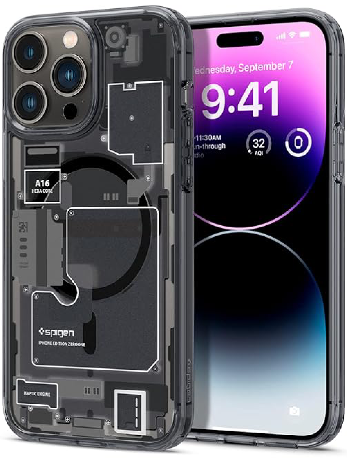 Spigen Ultra Hybrid Magfit Back Cover Case Compatible With iPhone 15 Plus (Tpu + Poly Carbonate|Zero One), Black