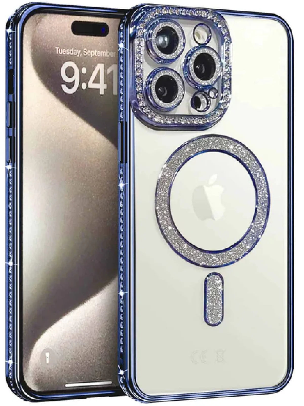 Diamond MG Case for iPhone 15 Pro (Blue)